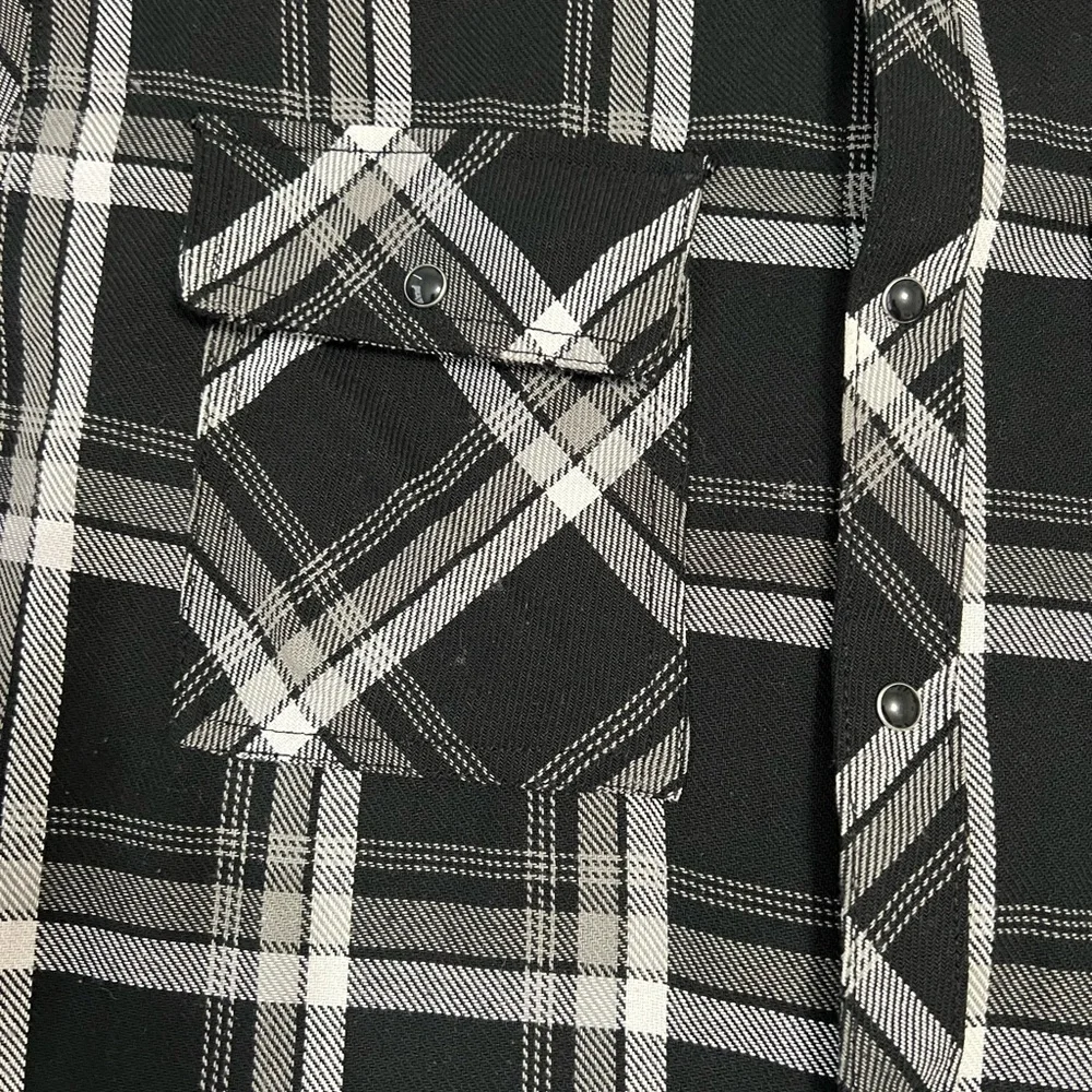 PARKSIDE MEN’S snap down THICK “work” shirt/jacket black/white size XL